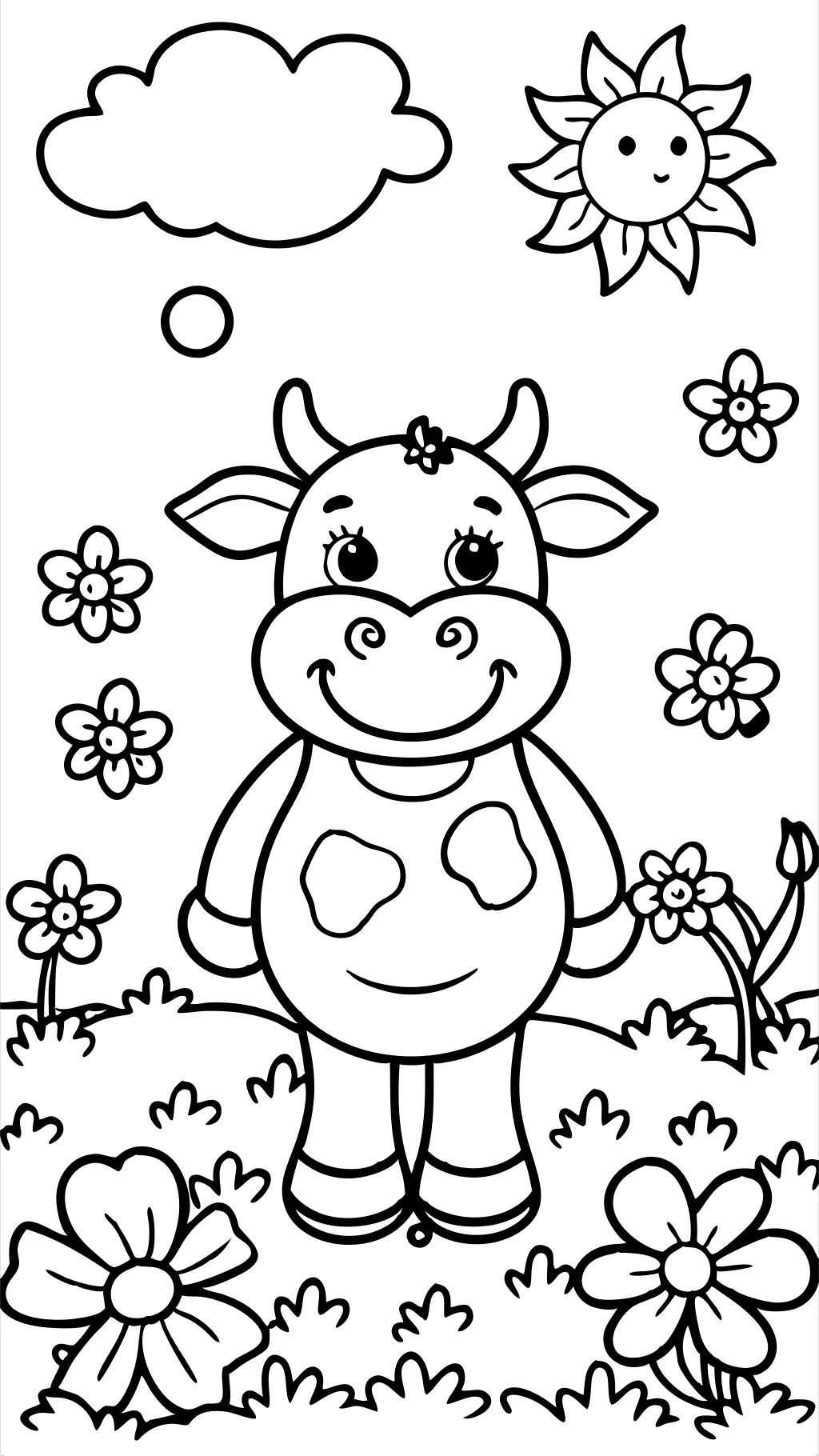 moo deng coloring page